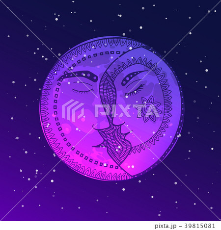 Moon in the sky tangle pattern. 39815081