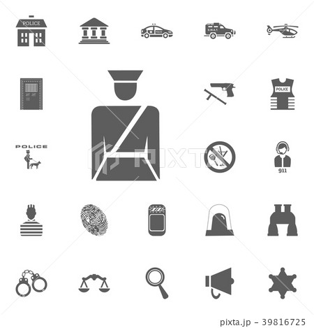 Traffic police icon. Police and justice vector set 39816725