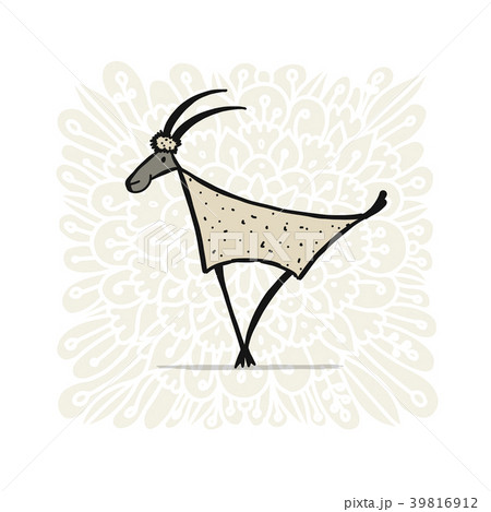 Funny goat, simple sketch for your design Funny goat, simple sketch for your design 39816912