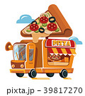 Cute Pizza Car. Fast food truck. 39817270
