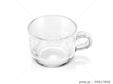 clear glass cup isolated on white background 39817808
