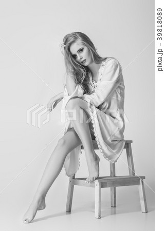 beautiful  model blonde posing in studio 39818089