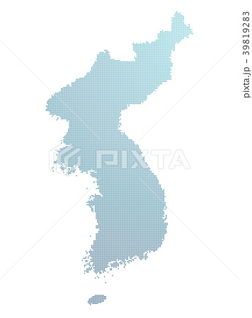 ドットマップ 朝鮮半島2のイラスト素材