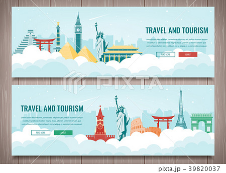 Travel composition with famous world landmarks 39820037