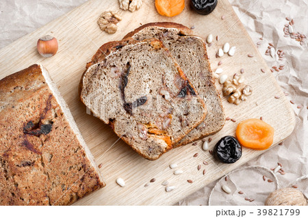 Dessert rye bread with dried apricots, walnuts and Dessert rye bread with dried apricots, walnuts and 39821799