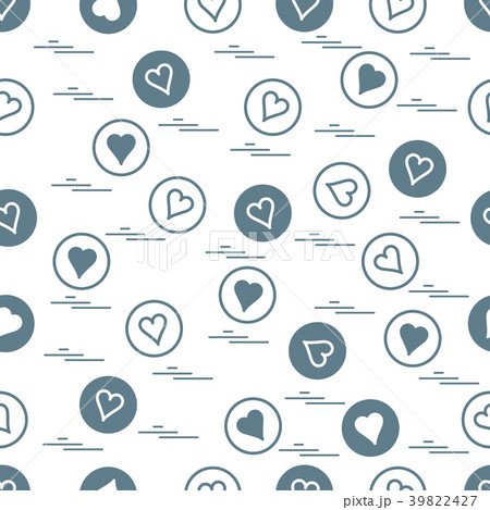 Cute seamless pattern with hearts in circles Cute seamless pattern with hearts in circles 39822427