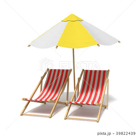 3d rendering of a white and yellow beach umbrella 39822439