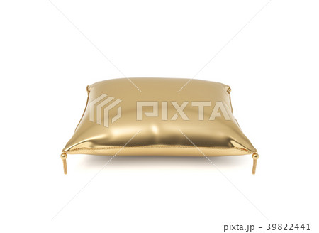 3d rendering of an isolated golden pillow with 39822441