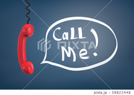 3d rendering of a red retro phone handle hanging 3d rendering of a red retro phone handle hanging 39822448