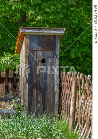 Rustic wooden toilet. Traditional wc in Poland 39822499