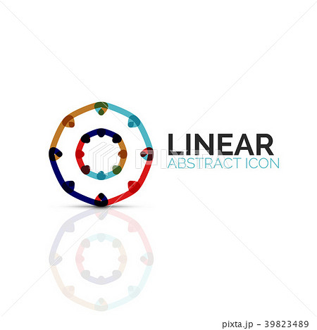 Abstract flower or star minimalistic linear icon 39823489