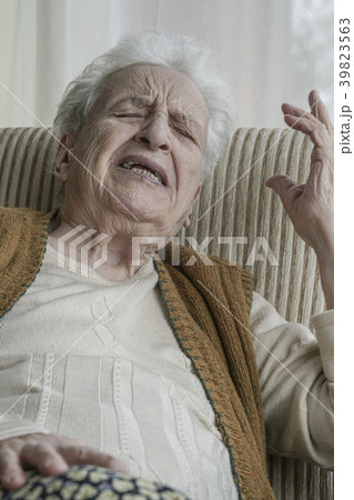 sad senior woman complaining something sad senior woman complaining something 39823563
