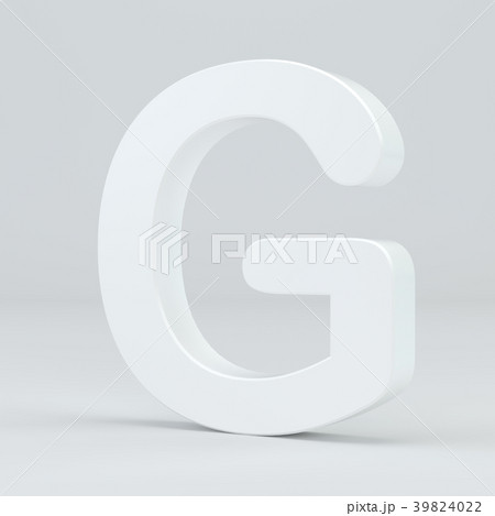 White letter G on studio light background. 3d 39824022