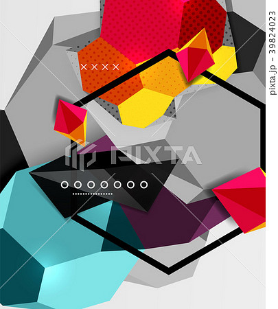 Color 3d geometric composition poster 39824023