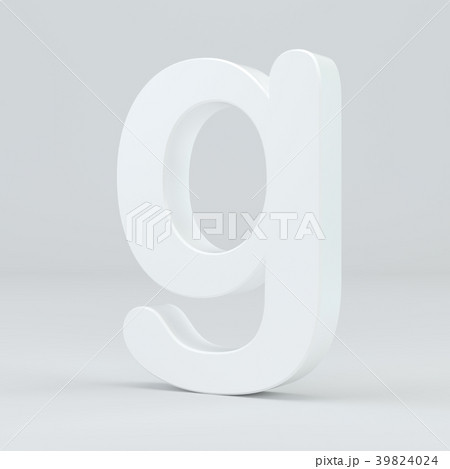 White small letter G on studio light background 39824024