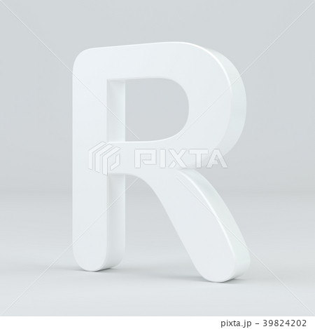 White Letter R On Studio Light Background 3dのイラスト素材 3942