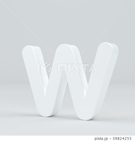White small letter W on studio light background 39824255