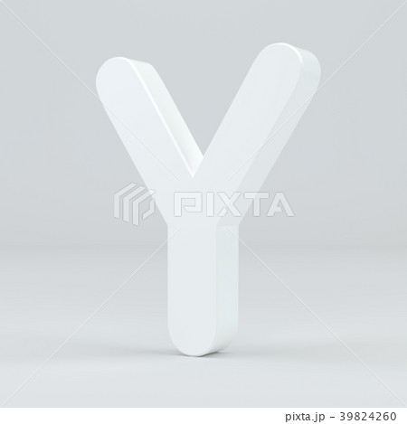 White letter Y on studio light background. 3d 39824260