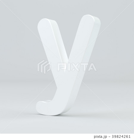 White small letter Y on studio light background 39824261