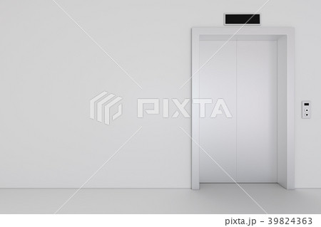 Elevator, metal elevator, waiting closed doors. 3d Elevator, metal elevator, waiting closed doors. 3d 39824363