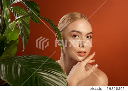 Beautiful woman loving natural cosmetic 39826803