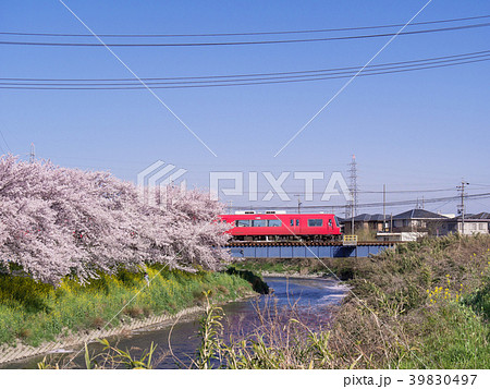 五条川の桜と名鉄5700系 名鉄犬山線 大山寺-名古屋芸大・徳重間 五条川の桜と名鉄5700系 名鉄犬山線 大山寺-名古屋芸大・徳重間 39830497