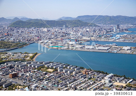 高松市市街地、詰田川河口 高松市市街地、詰田川河口 39830613