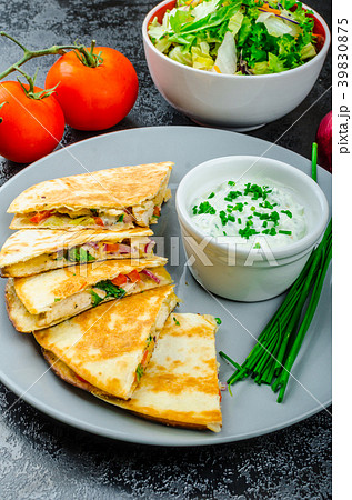 Chicken quesadilla 39830875
