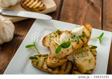 Garlic toast toasted panini 39834292