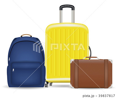 set of a bag luggage suitcase and backpack 39837817