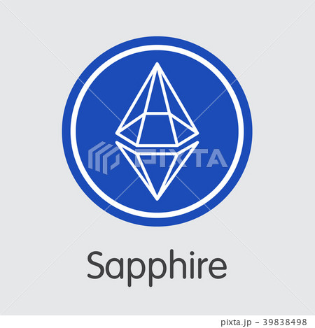 Sapphire Crypto Currency Coin. Vector Trading Sign Sapphire Crypto Currency Coin. Vector Trading Sign 39838498