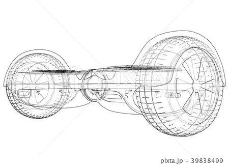 Electric self-balancing scooter. Vector 39838499