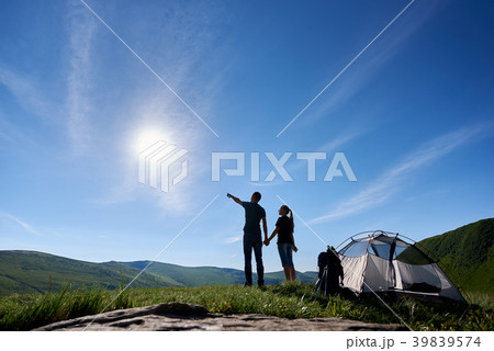 Beautiful mountain landscape under blue sky with 39839574