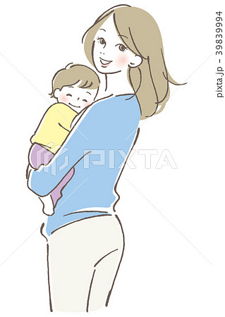 子供と母親のイラスト素材