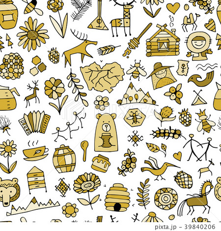 Ethnic design elements sketch 39840206