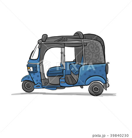 Tuktuk, motorbike asian taxi. Sketch for your 39840230
