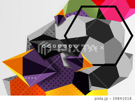 Color 3d geometric composition poster 39841018
