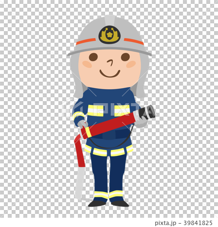 Illustration of a male fire brigade practicing with a hose. Illustration of a male fire brigade practicing with a hose. 39841825