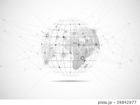 Global network connection. World map point 39842977