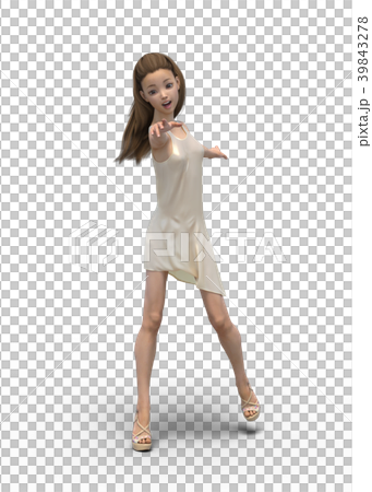 一件女性構成perming3DCG插圖素材 39843278