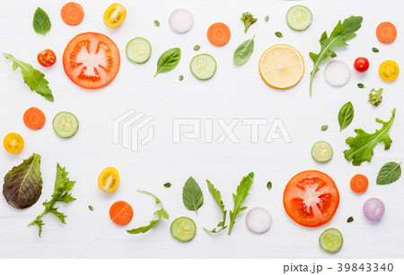Food pattern with raw ingredients of salad. Food pattern with raw ingredients of salad. 39843340
