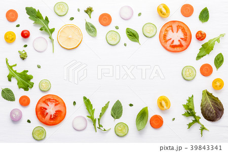 Food pattern with raw ingredients of salad. Food pattern with raw ingredients of salad. 39843341