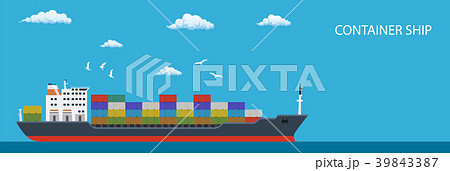 Cargo container ship transports containers 39843387