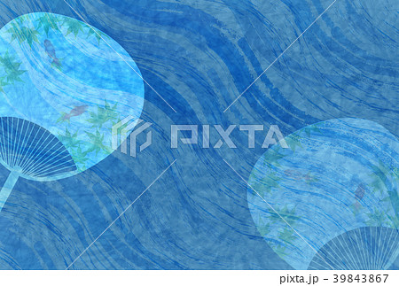 うちわ 夏 暑中見舞い 背景 のイラスト素材