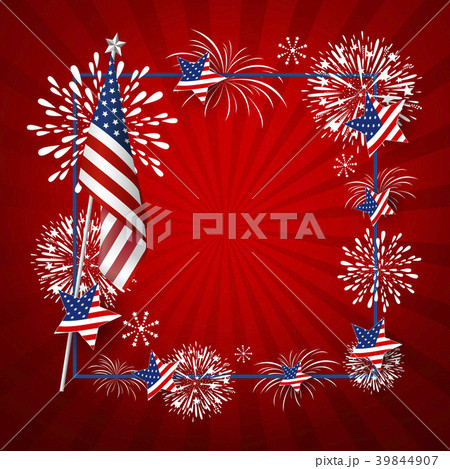 USA background design of america flag and firework 39844907