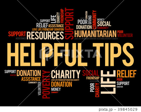 Helpful tips word cloud collage 39845029