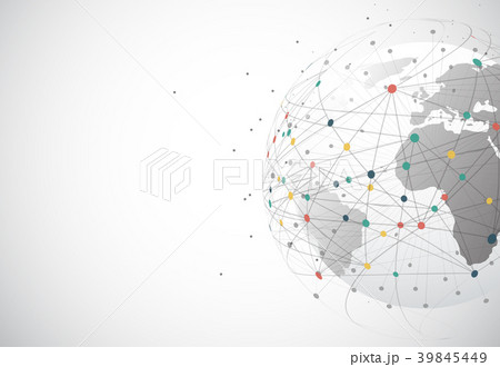 Global network connection. World map point 39845449