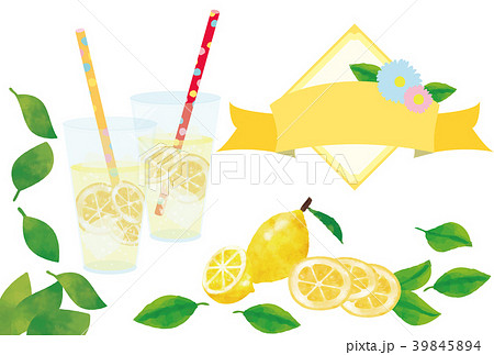 レモンスカッシュ と レモン と 見出しのイラスト素材