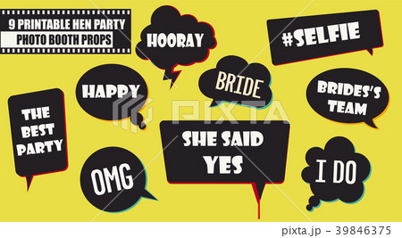 Hipster photo booth props set vector illustration 39846375