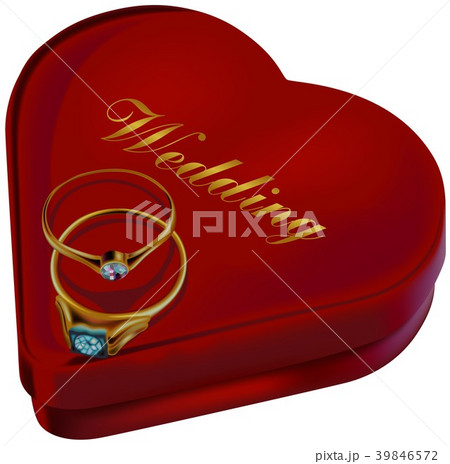 Wedding Rings on Heart Shaped Box Wedding Rings on Heart Shaped Box 39846572
